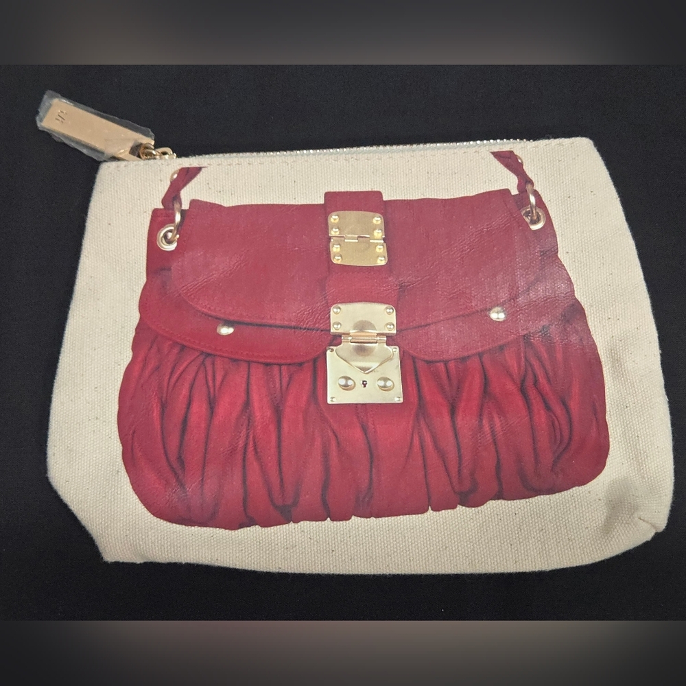 Thursday Friday Canvas Smalls Bag / Zipper Clutch W/ Photo Print- NEW